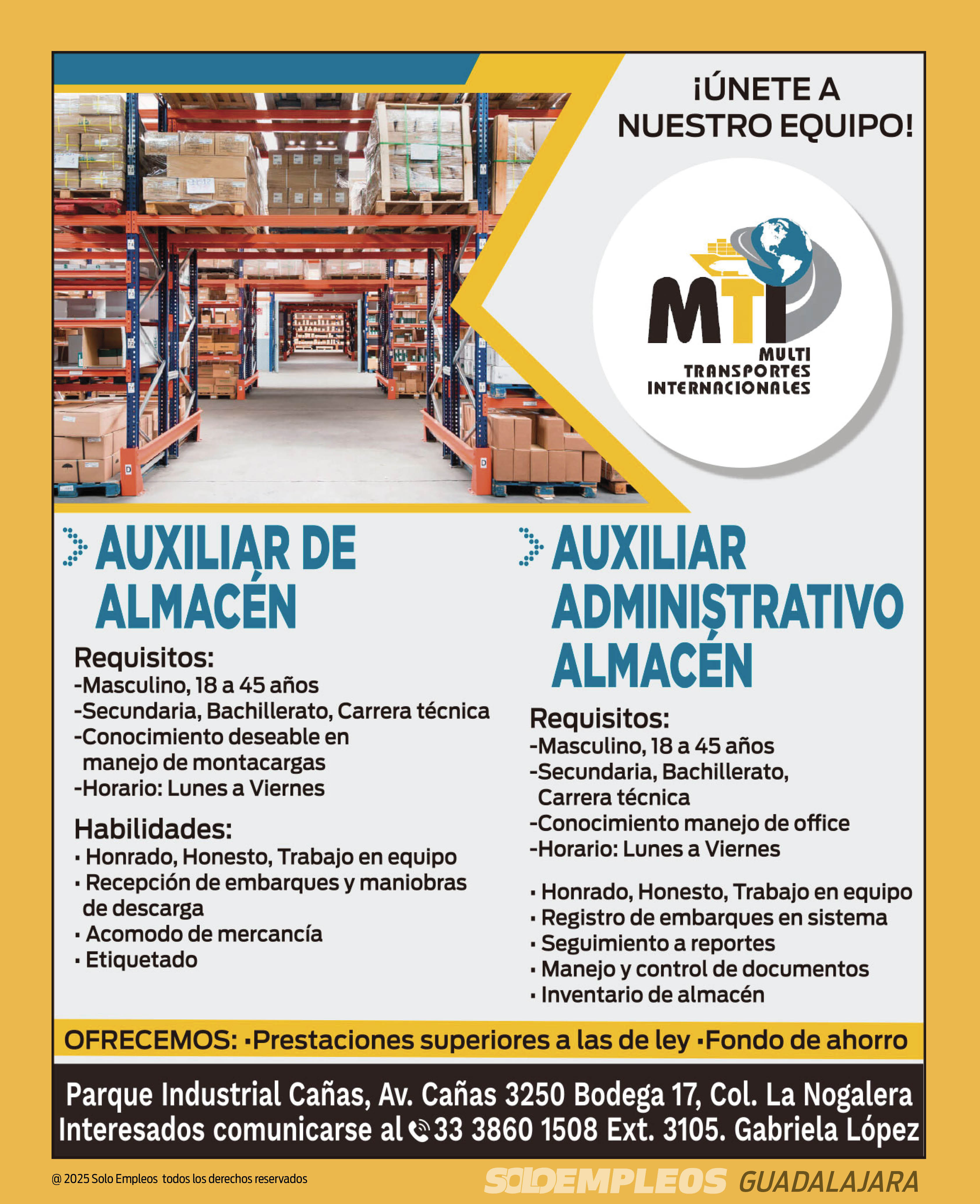 Vacante en Guadalajara publicada el 2026-05-15