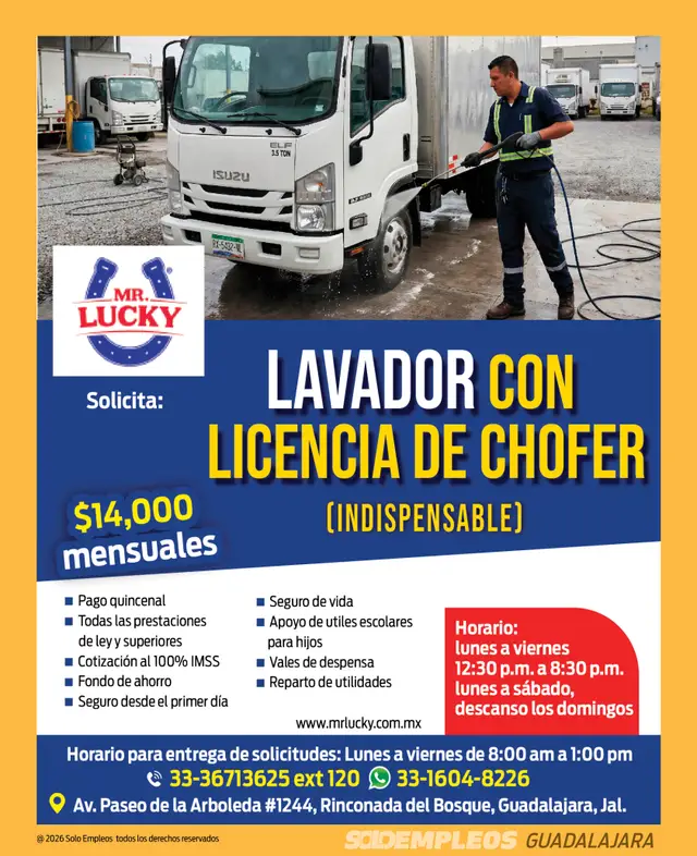 Vacante de empleo en Guadalajara publicada el 2026-07-24 en Solo Empleos
