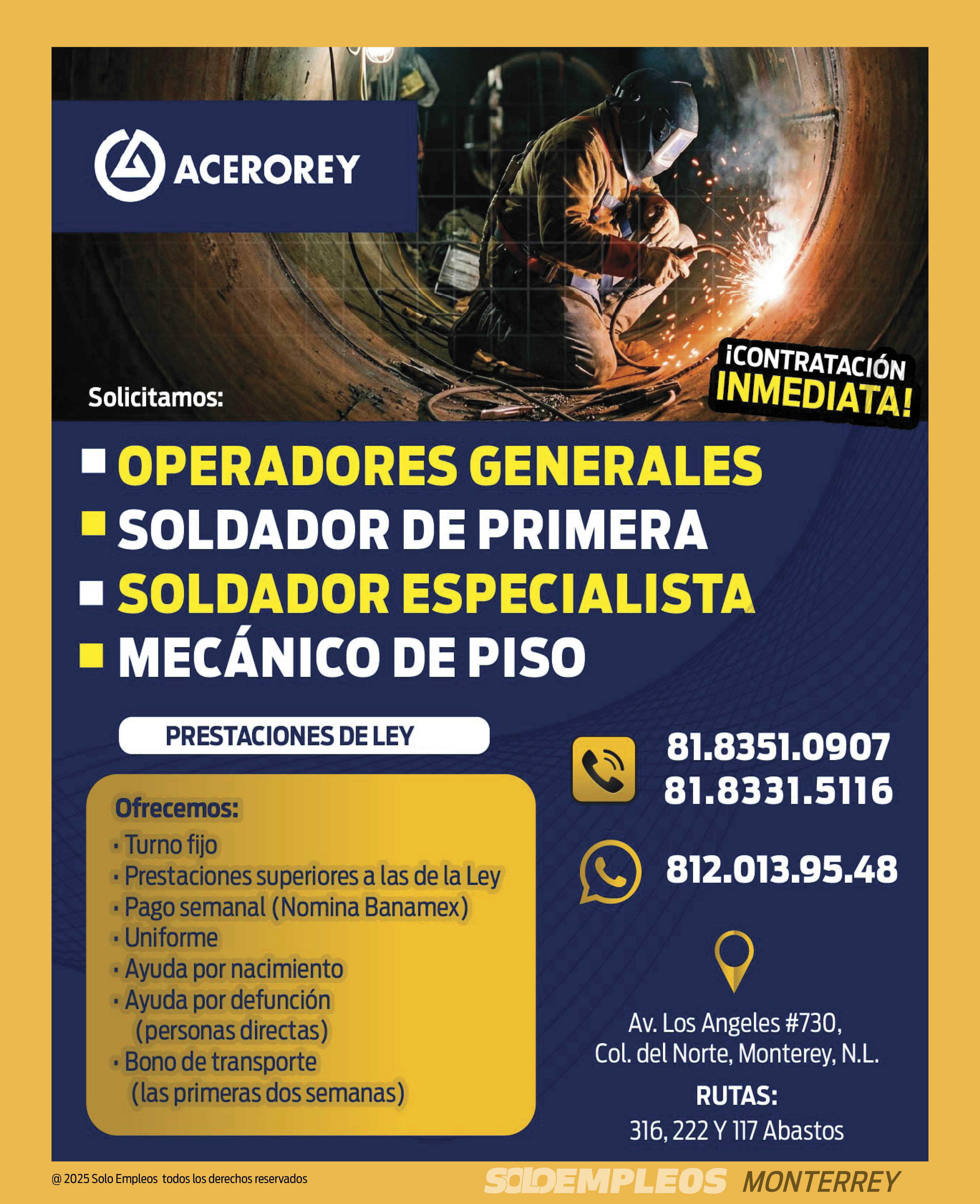 Vacante en Monterrey publicada el 2026-05-15