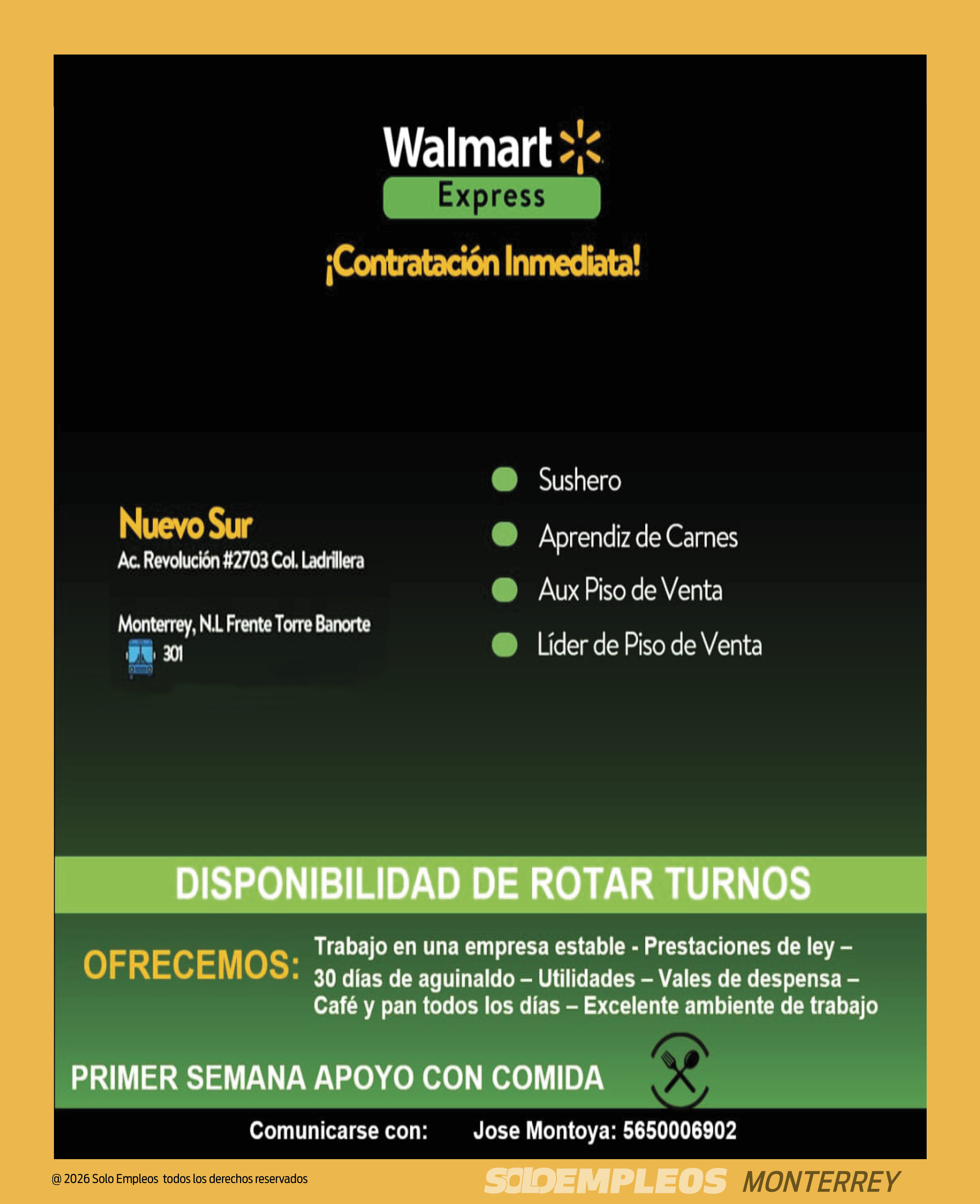 Vacante en Monterrey publicada el 2026-05-15